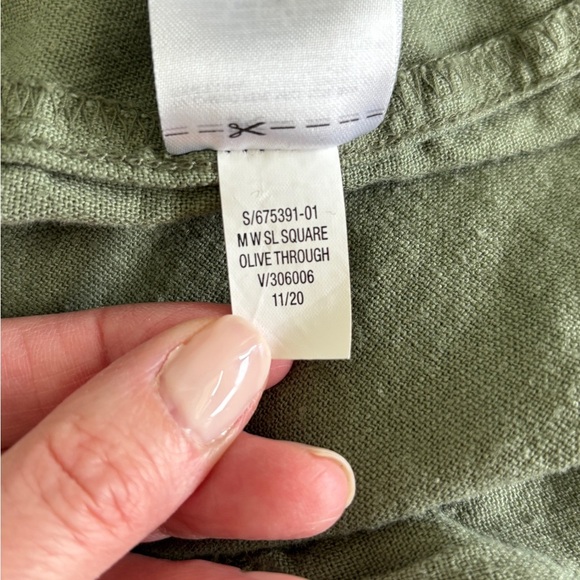 Old Navy Girls Size Large Dress Linen Blend Tiered Midi Tank Dress‎ Olive Green - Picture 10 of 11